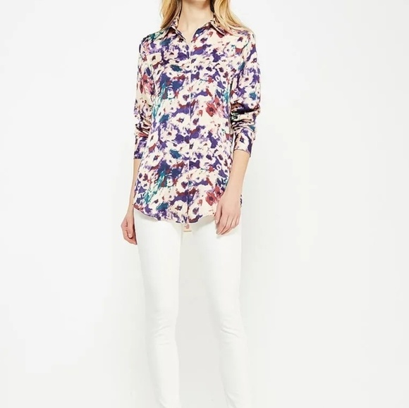 Lauren Ralph Lauren Relaxed Floral Button-Down Top - Picture 5 of 5